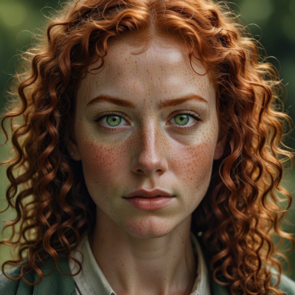 Close-Up Portrait of a Confident Redhead