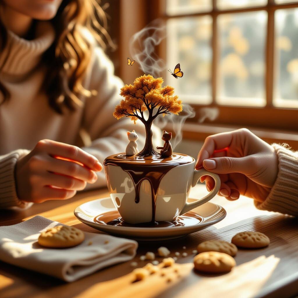 Chocolate Sculpture in Morning Light