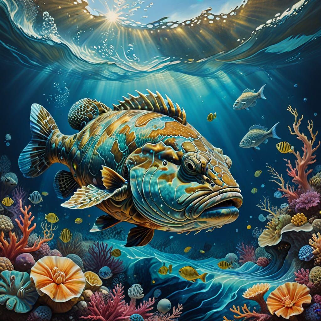 Surreal Fractal Groupers Emerge from Dali-Inspired Cosmic De...