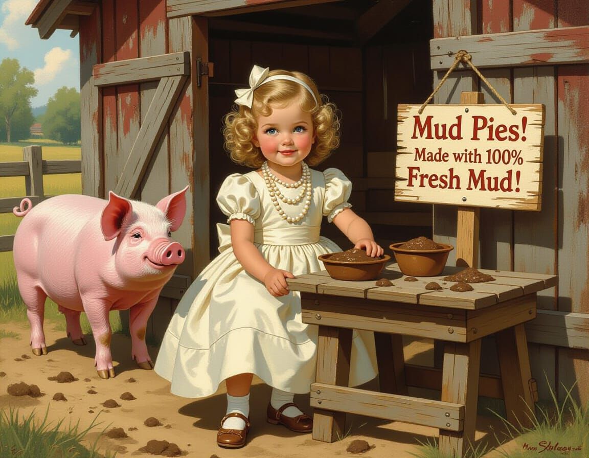 Whimsical Mud Pie Salesgirl in Vintage Style