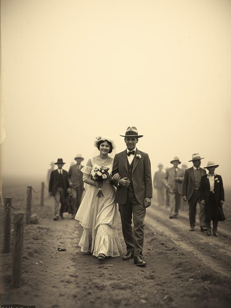 Dust Bowl Wedding: 1920s Farmer's Photo