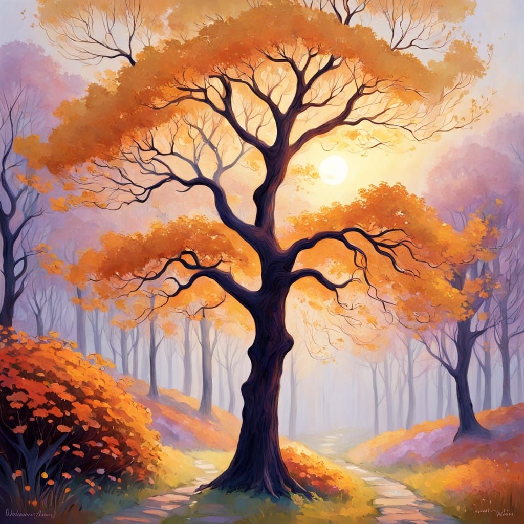 Golden Hour Whimsy in Autumn Dreamscape