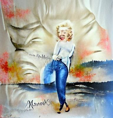 Marilyn Monroe Jeans Poster in Acrylic Watercolor