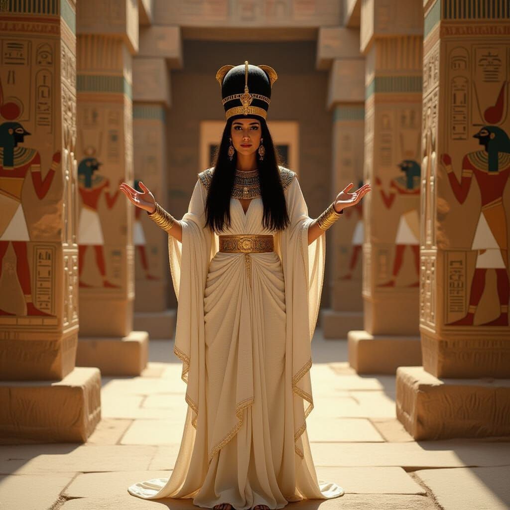 Egyptian Priestess Casting Spell: Neoclassical Surrealism