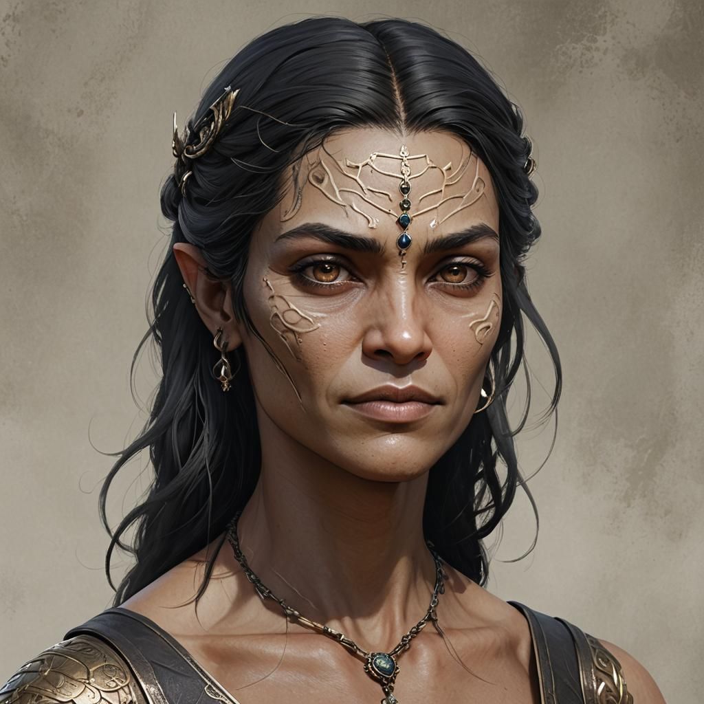 Scarred Woman with Prosthetic Leg: Dark Fantasy Art