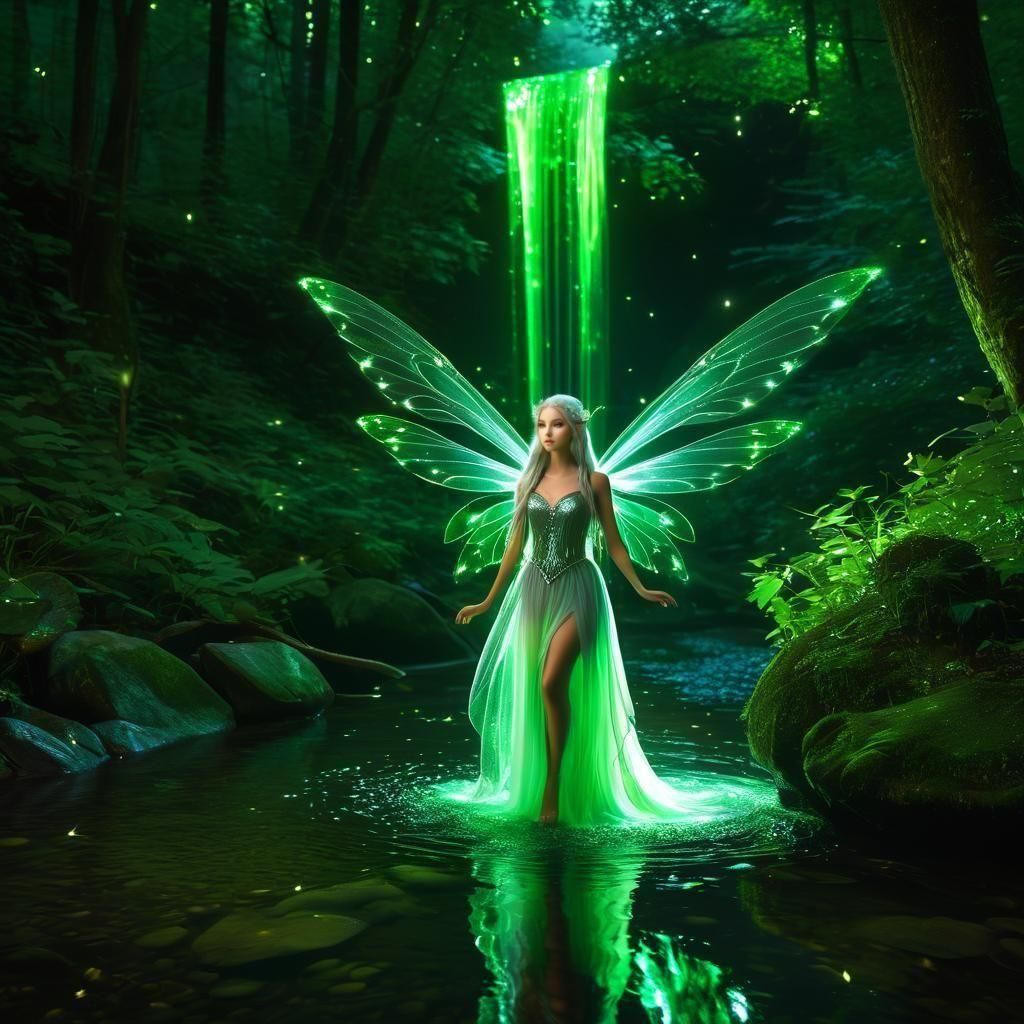 Mystical Forest Fairy in Volumetric Light