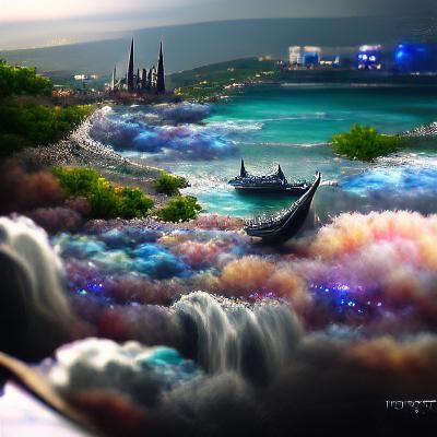 Magical Ocean of Dreams: Detailed Matte Painting