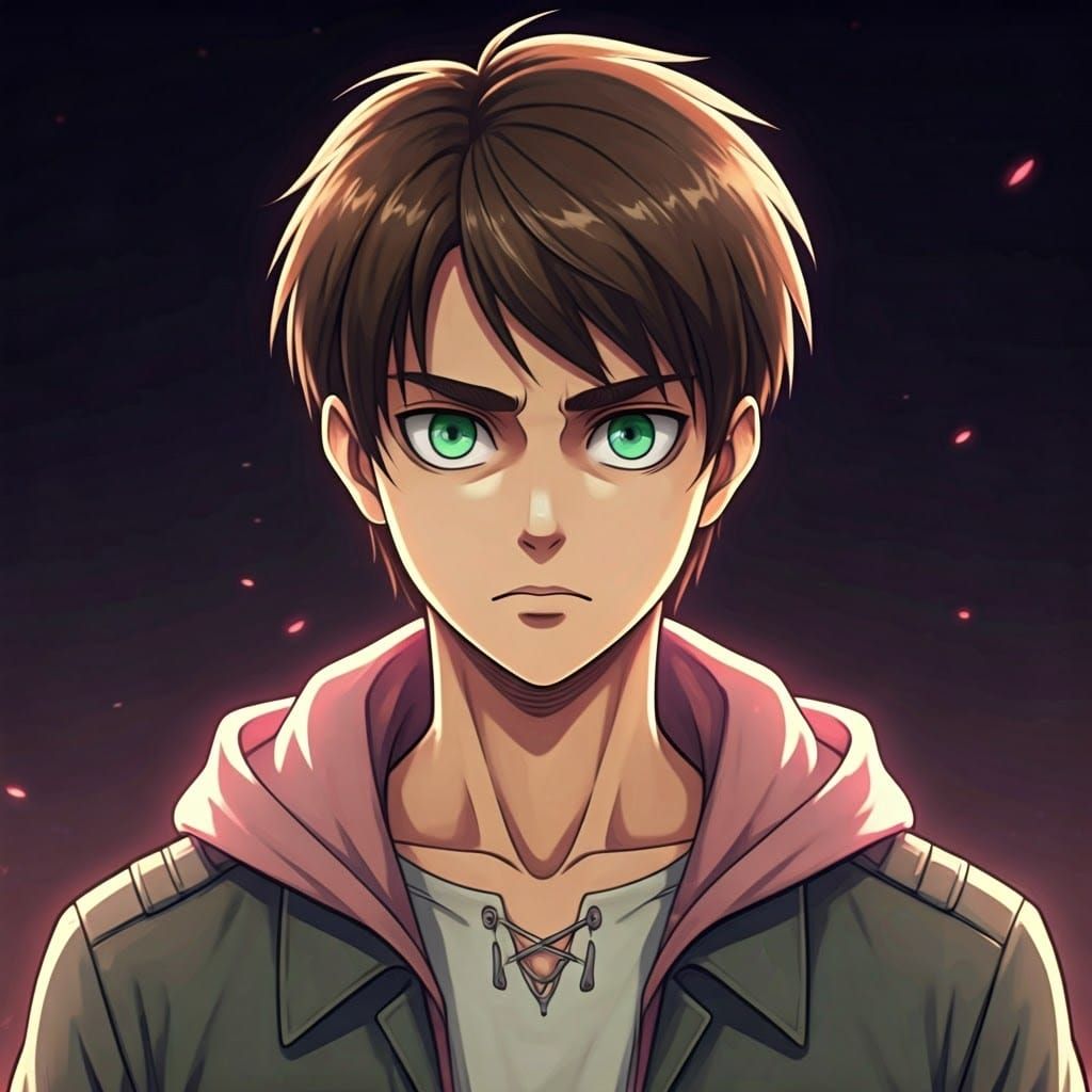 Anime Boy with Heterochromia Eyes in Watercolor Style