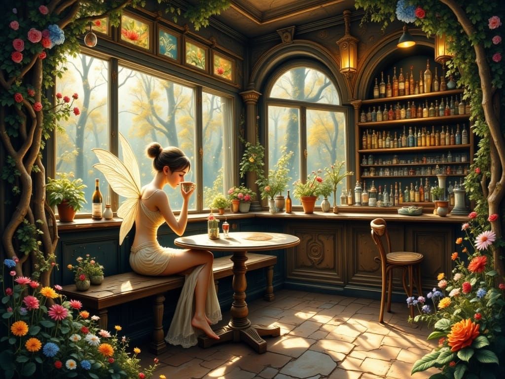 Enchanting Fairy Cafe with Magical Lighting
