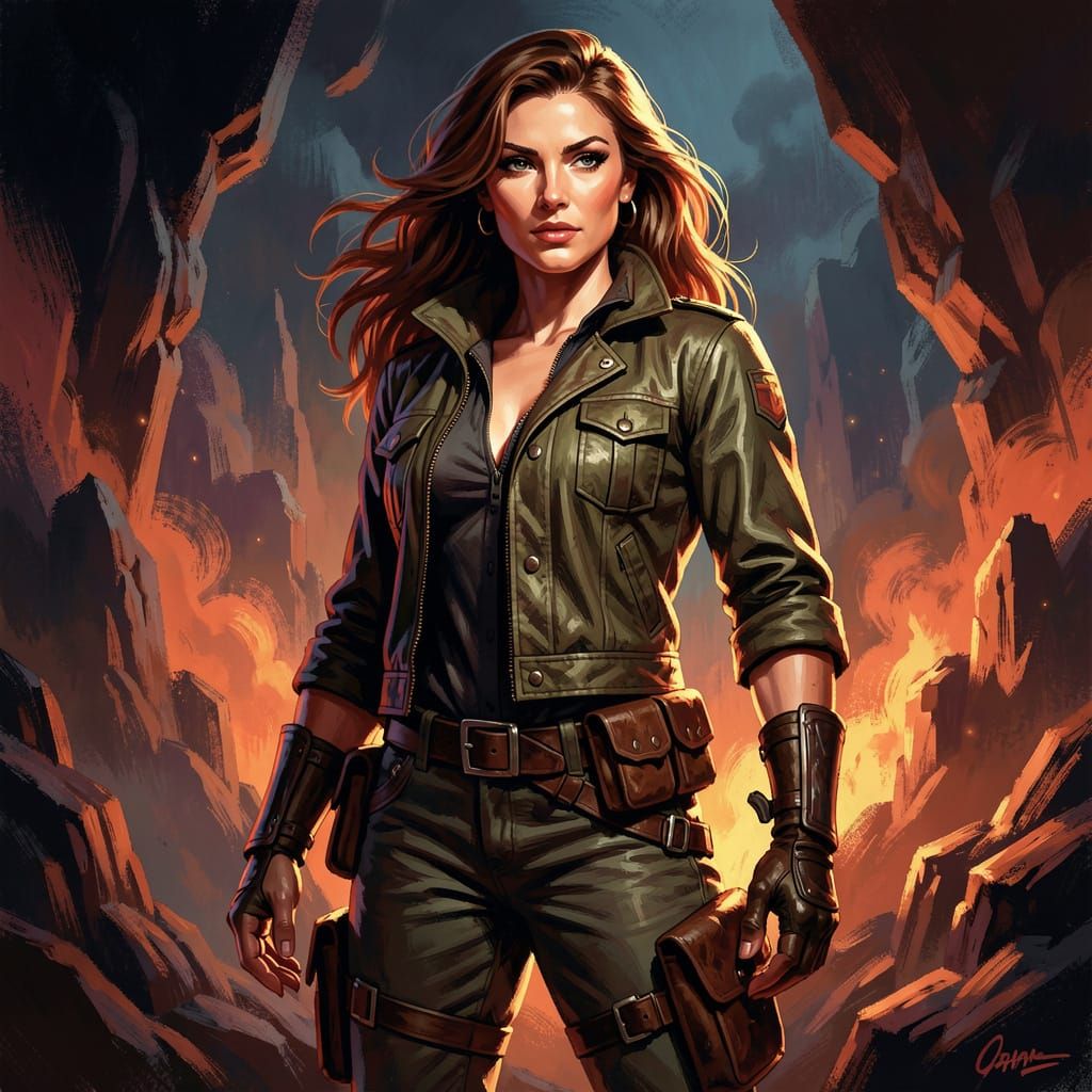 Heroic Fantasy Heroine in Dramatic Concept Art Style