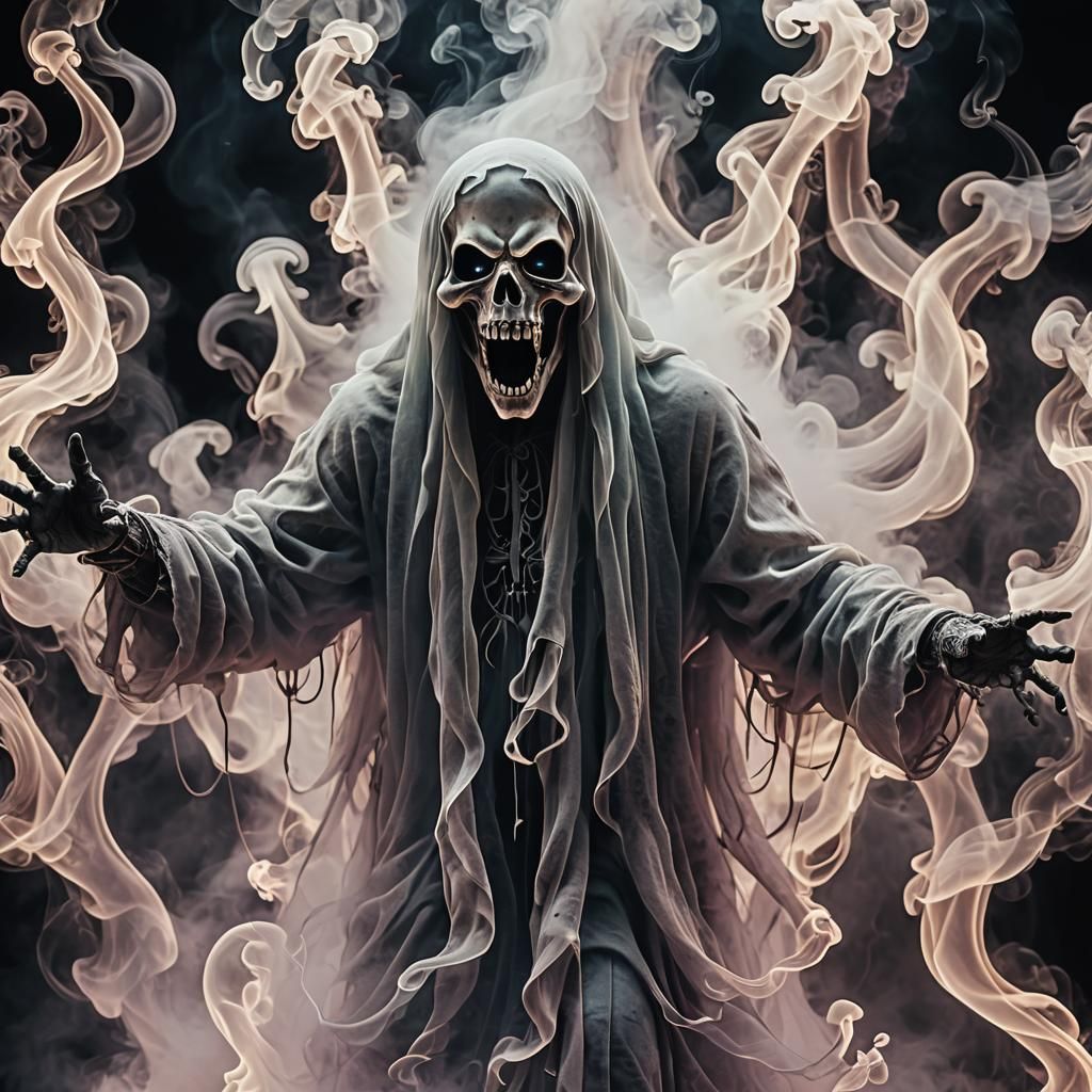 Ethereal Neon Smoke Ghost in Stunning Detail