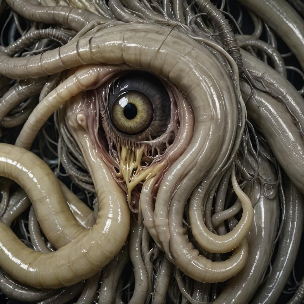 Visceral Body Horror: Human Merging with Tapeworm