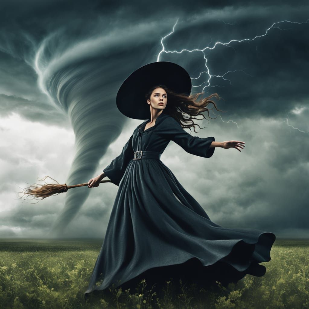 Mystical Storm Goddess in a Whirlwind