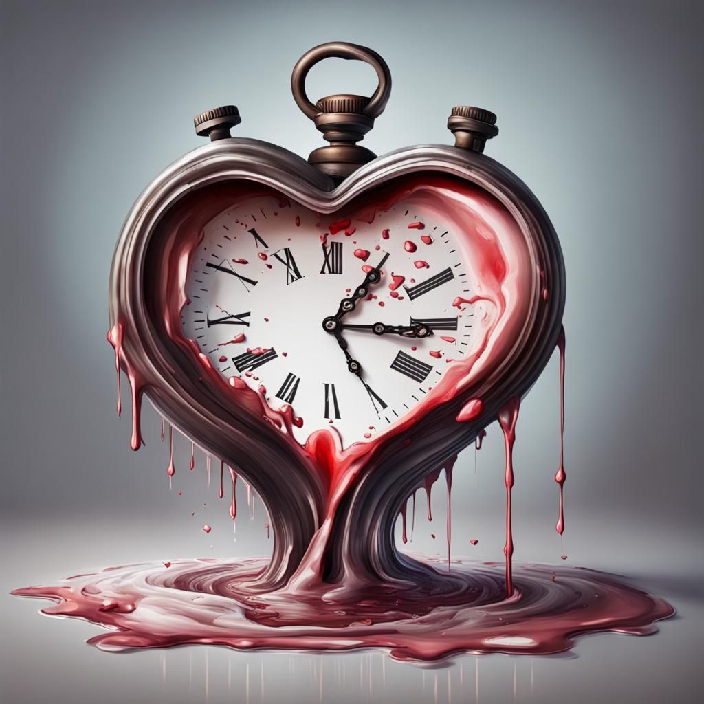 Abstract Time Melts Love Concept