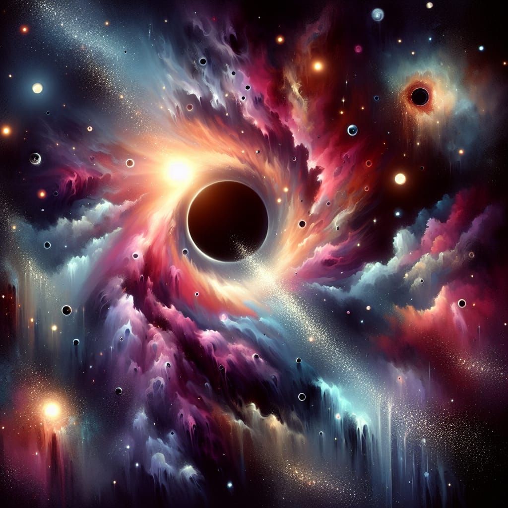 Cosmic Dreamscape in Vibrant Airbrush Style