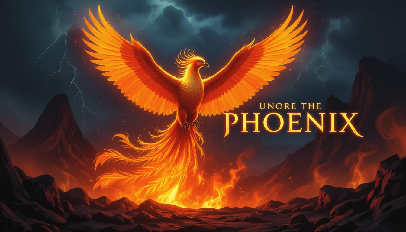 Majestic Phoenix Rises from Ashes in Fiery Inferno