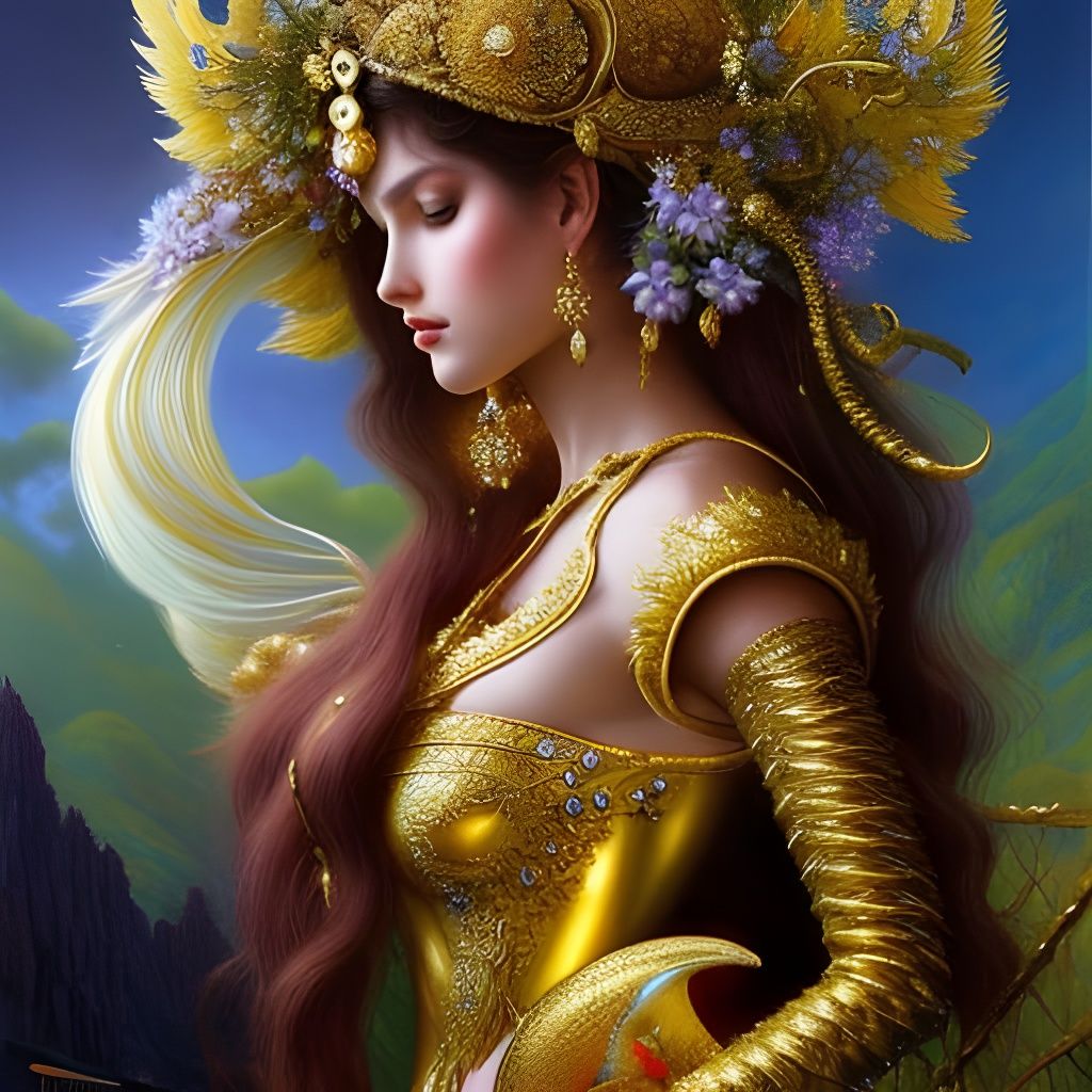 * Beautiful Woman In Golden Garb - 2055   M-subj