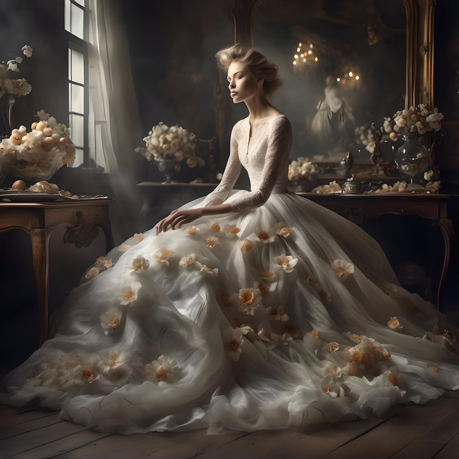 Hyperrealistic Photo of Woman in White