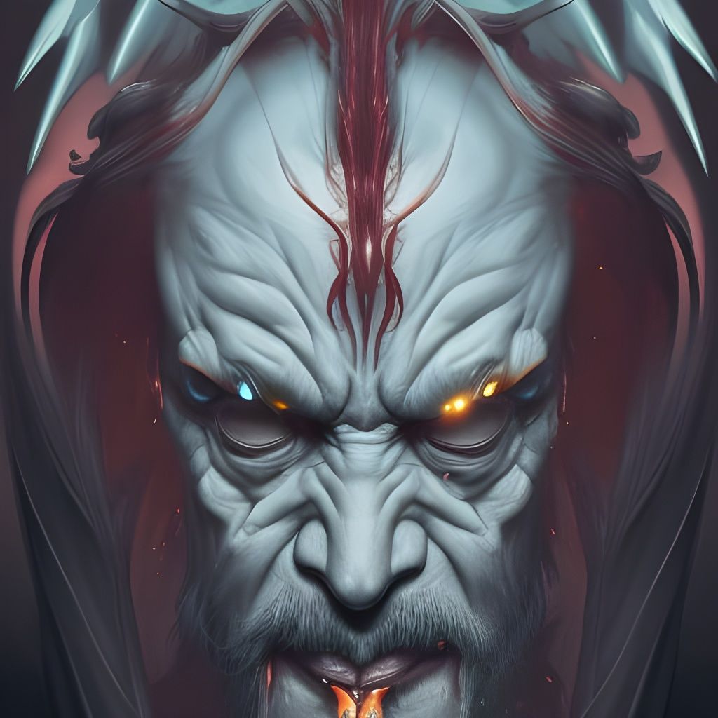 Demonic Wizard Portrait in Hyperdetailed Style