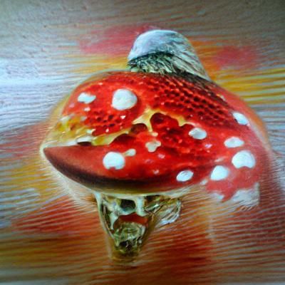 Fly Agaric Mushroom in Oil Painting Style
