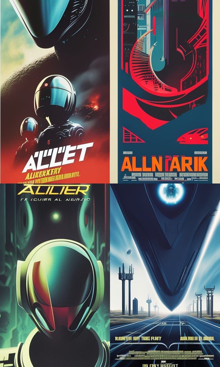 Intense Alien Invasion Film Poster Illustration