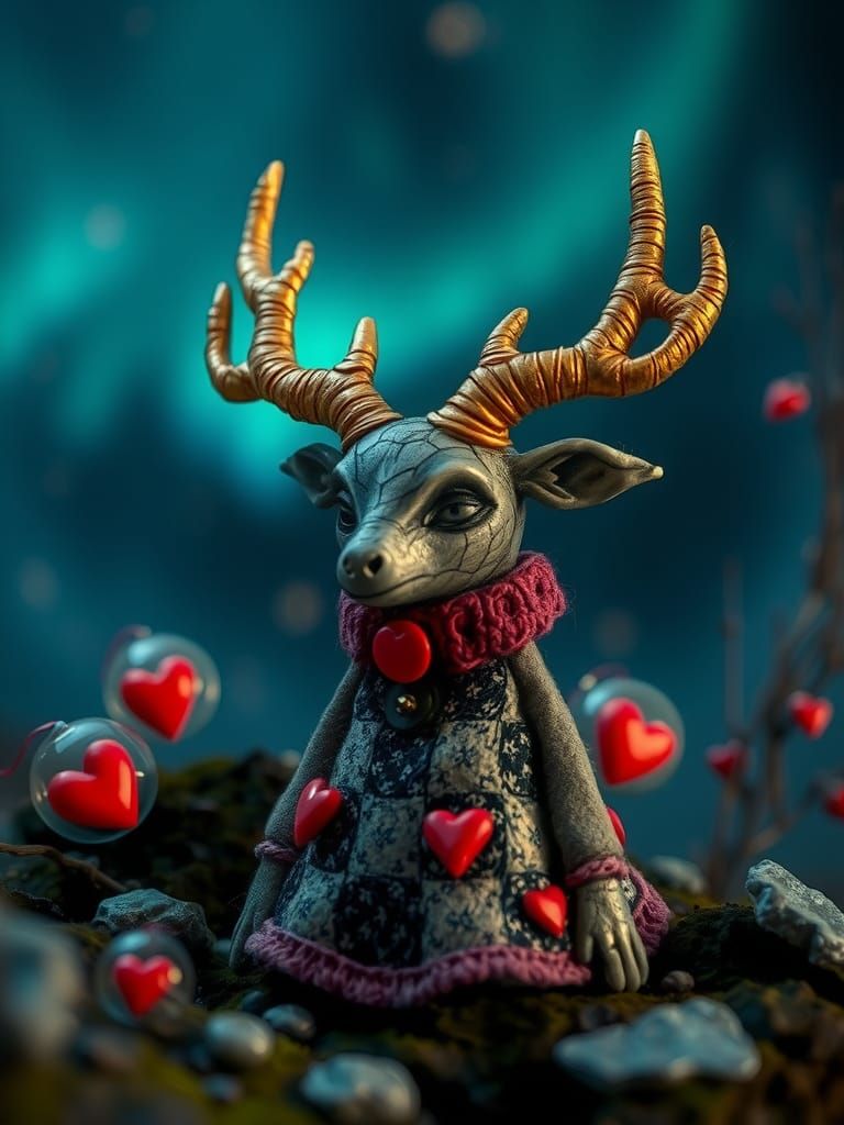 Surreal Creature in Starry Night Sky