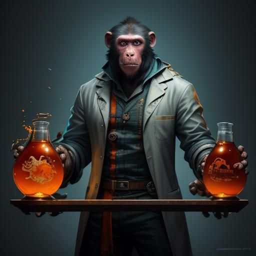 Monkey in Lab Coat Concept Art
