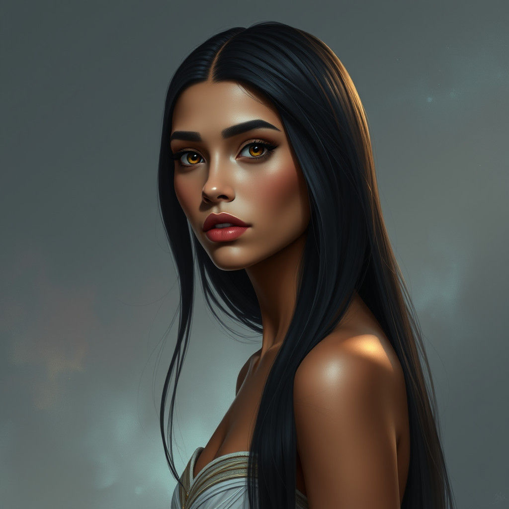 Ethereal Arabian Woman in a Dreamlike Landscape