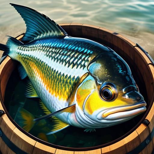 Barrel of Fish Close-Up