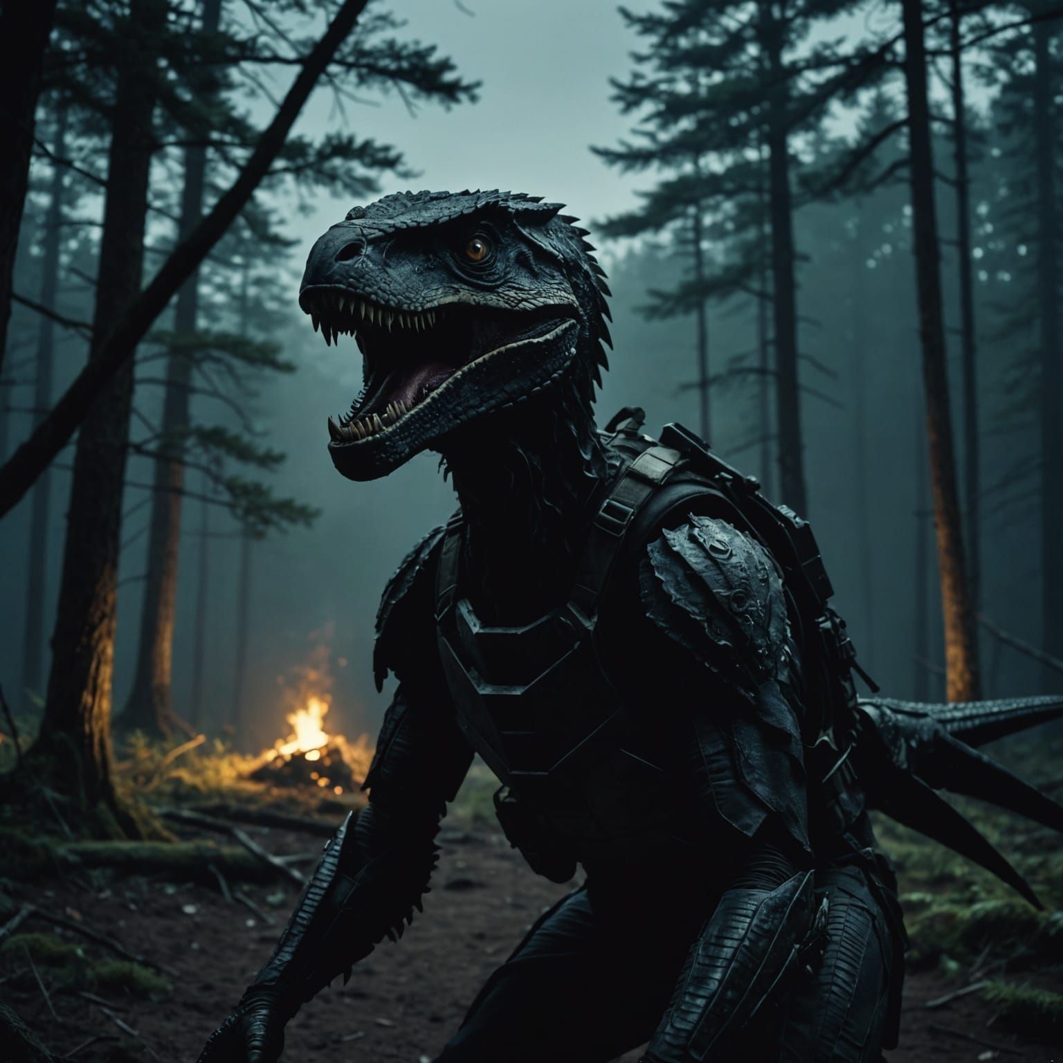 Dramatic Darkness: A Cinematic Film Still