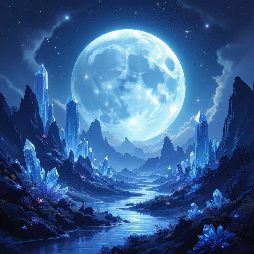 Ethereal Moon Realm Fantasy Digital Painting