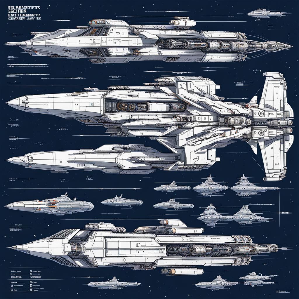 Heavily Armed Space Battleship with Fighter Bays