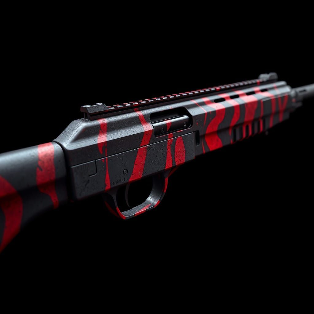 Dark Fantasy Gun with Bloody Camouflage