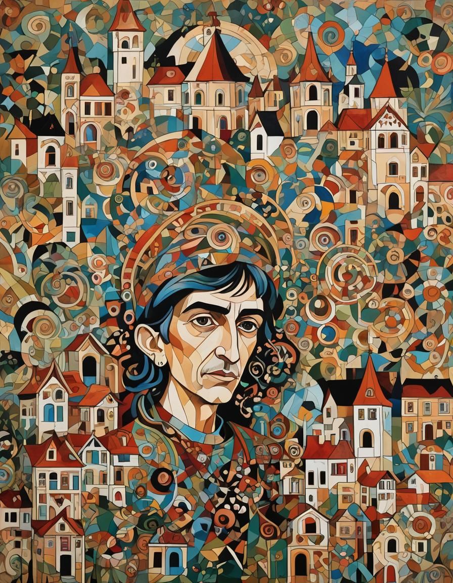 Merlin in Happening Art Style with Marquetry