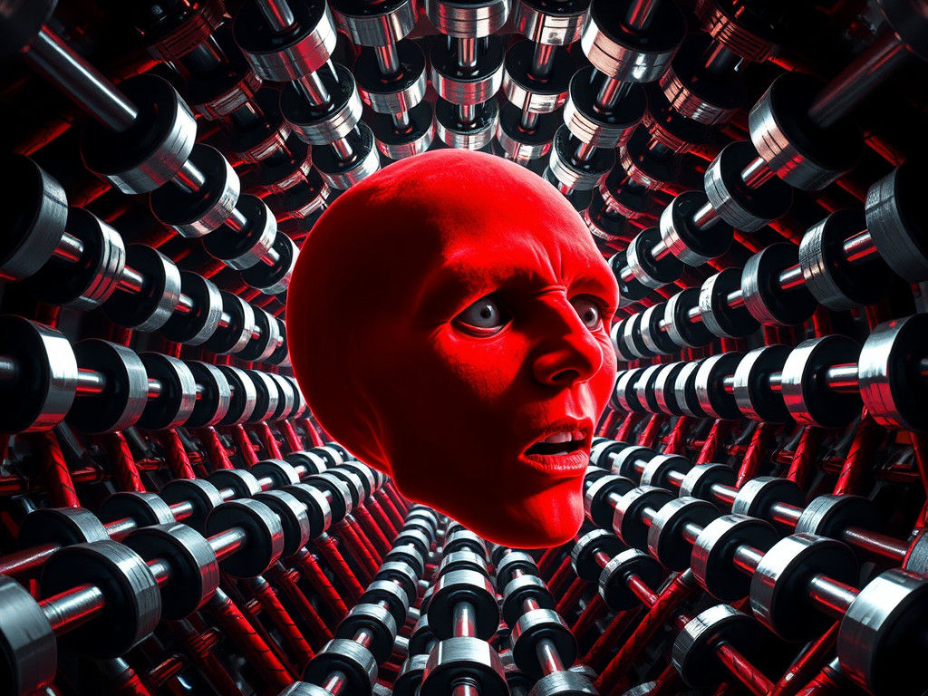 Surreal Red Velvet Head with Tunnel Effect