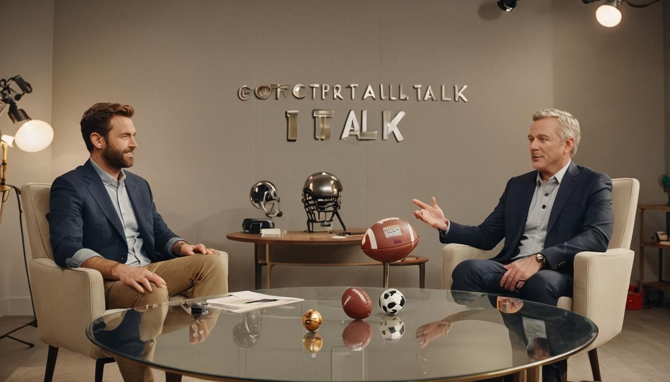 Football Talk Show Set in Cinematic Style