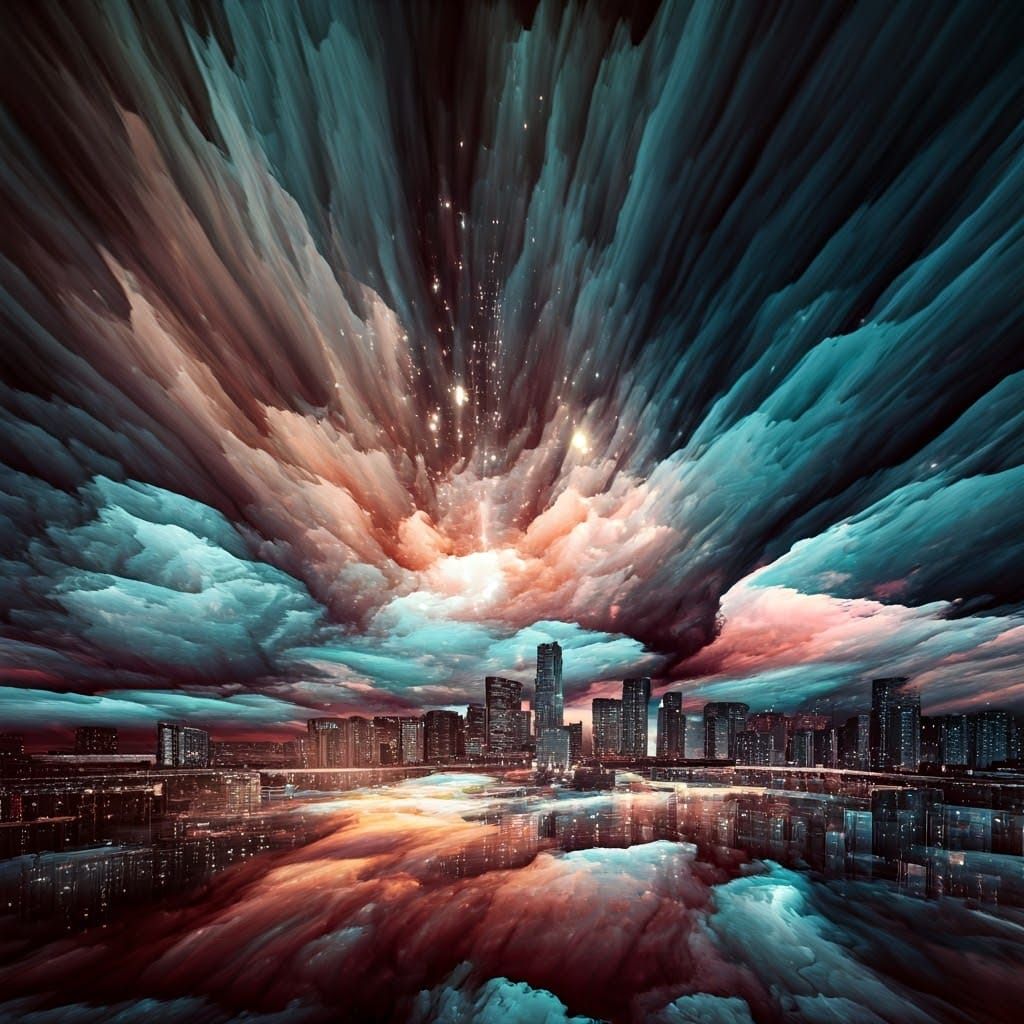 Ethereal Cityscape in Futuristic Dreamscape