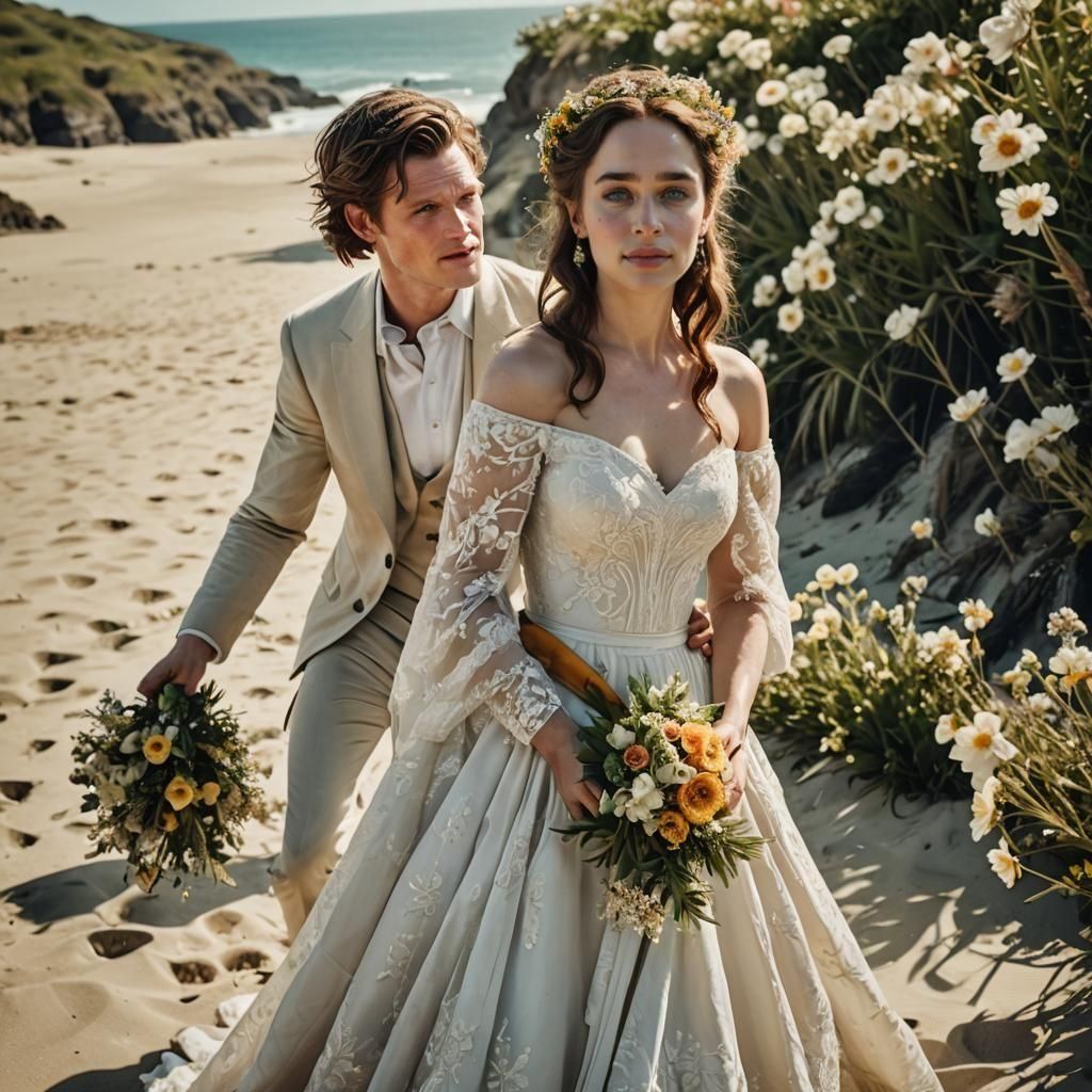 Boho Beach Wedding Featuring a Stunning Off-Shoulder Gown