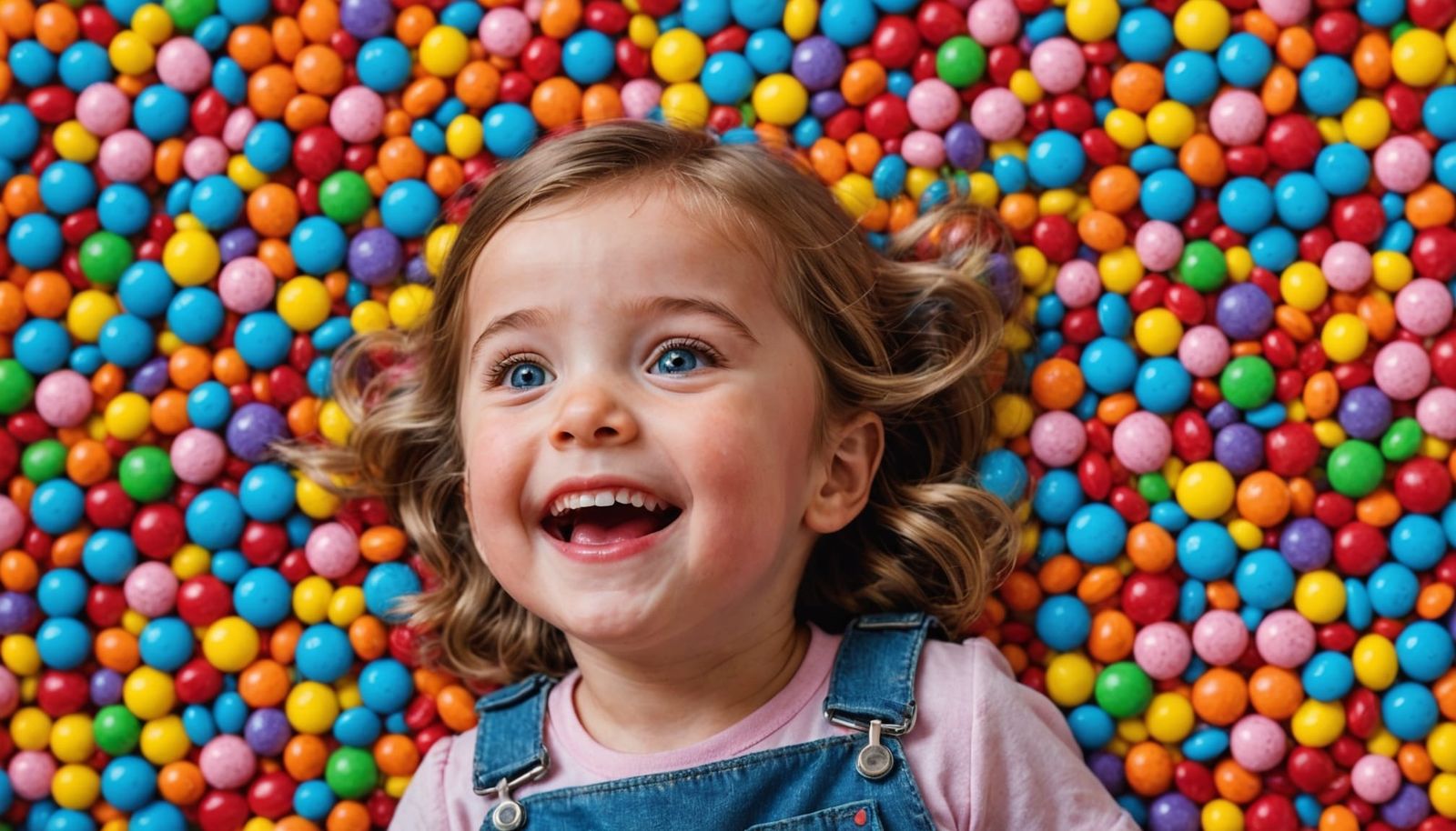 Toddler's Delight: Colorful Candy Pile in Hyperrealistic Sty...