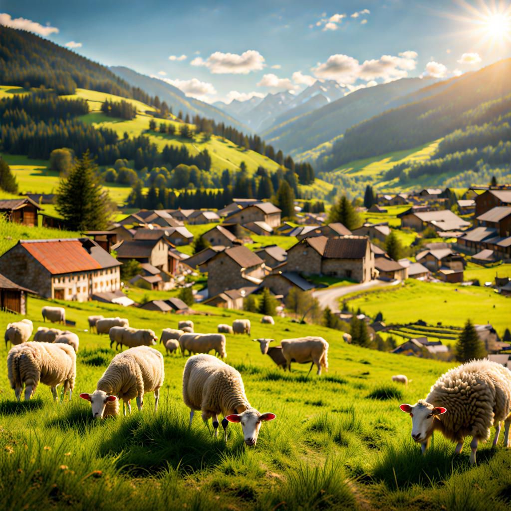 Idyllic Village Valley Farm Life in 8K