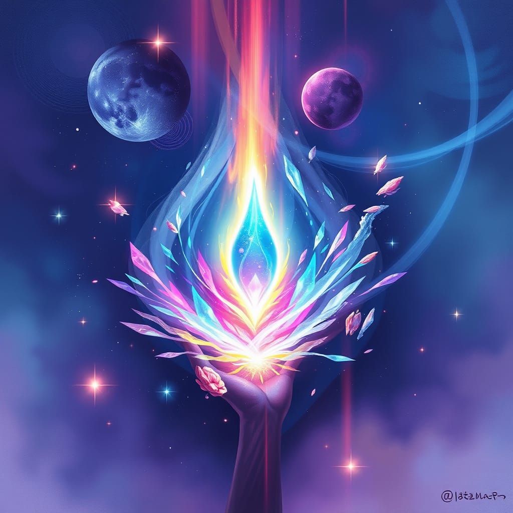 Enchanted Sapphirine Explosion in Whimsical Fantasy