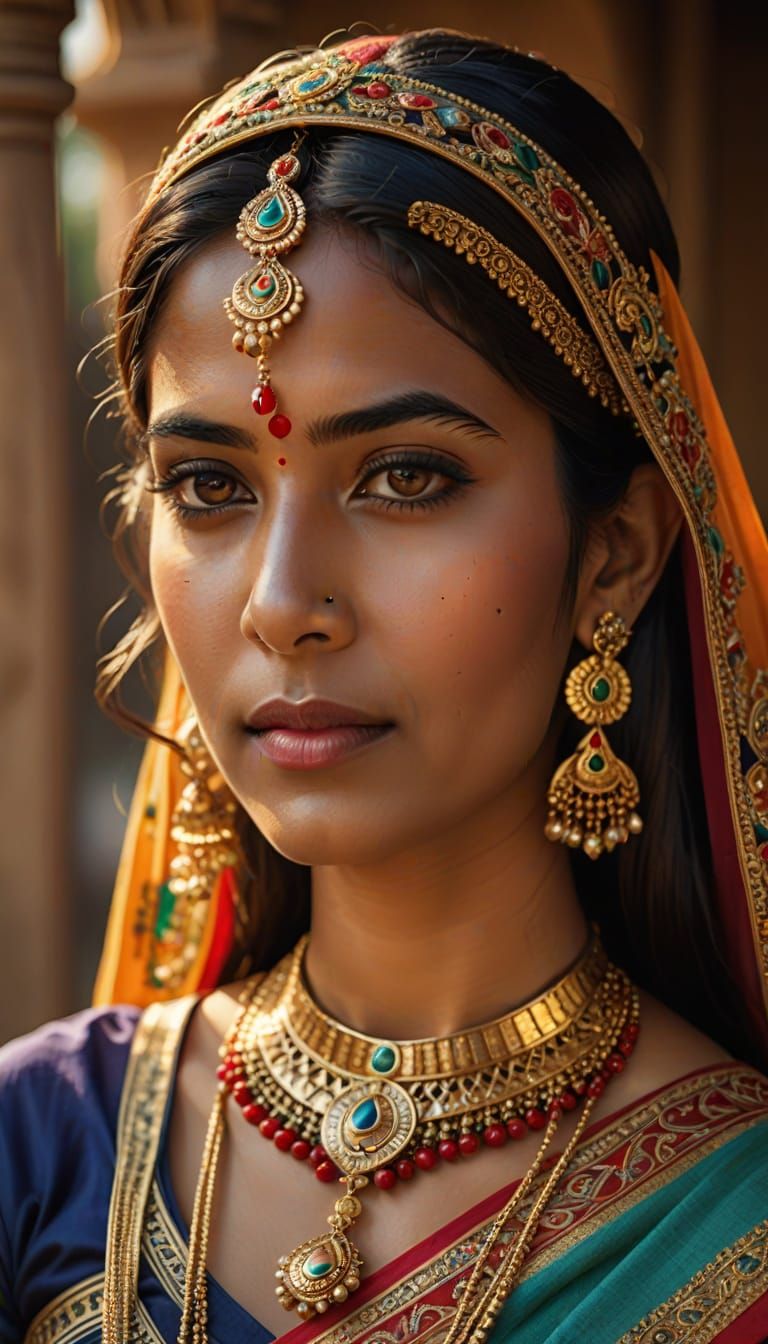 Traditional Indian Beauty in Vibrant Colors