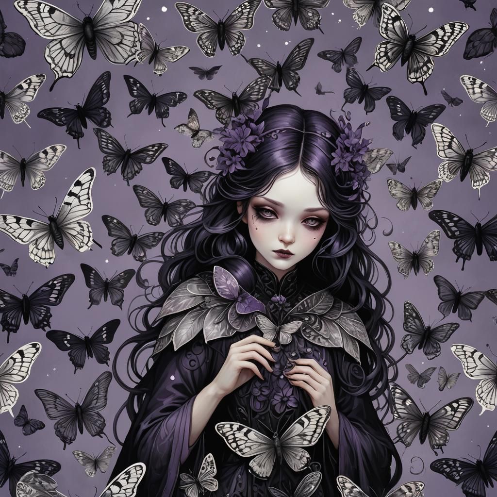 Shadowmoth Whisperer in Anime Art Style