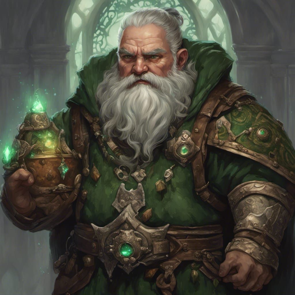 Dwarf Cleric Concept Art in Dark Fantasy Style