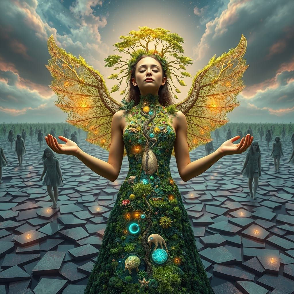 Dreamlike Princess Landscape with Glowing Ecosystems and Sha...