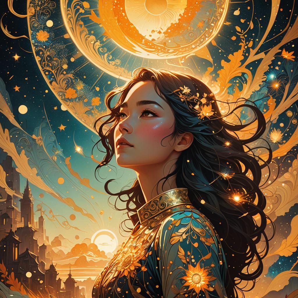 Girl Walks Into Sunlight: Dreamlike Anime Illustration