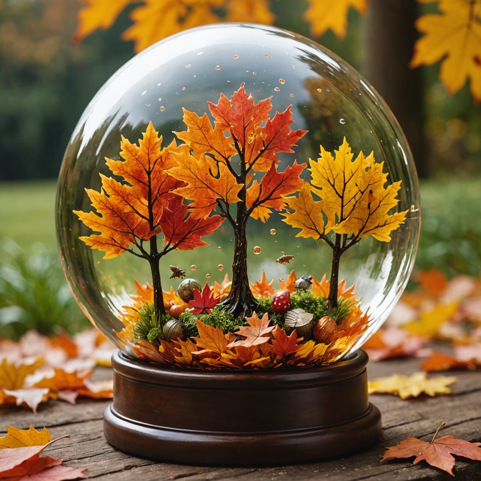 Autumnal Water Globe: A Miniature Fall Scene