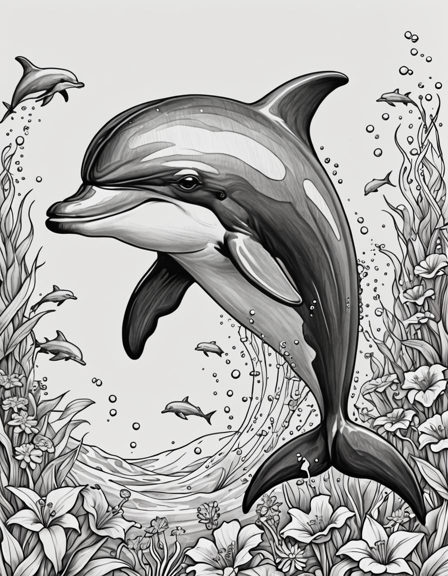 Simple Dolphin Coloring Page for Young Children