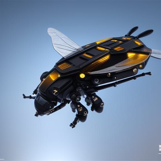 Mechanical Ship-Bee in Sci-Fi Style