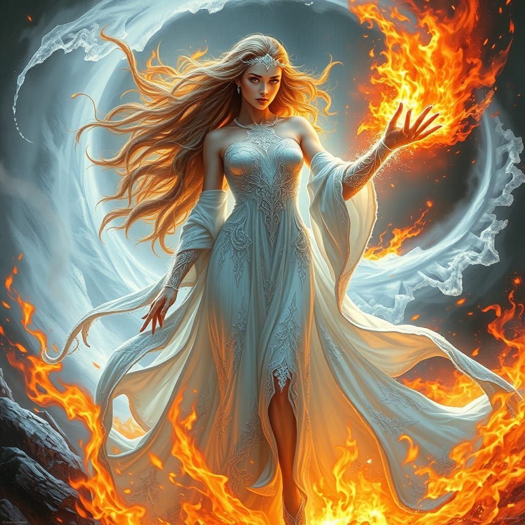 A powerful goddess of ice and fire,